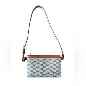 Michael Kors Brown Leather Trim Monogram Canvas